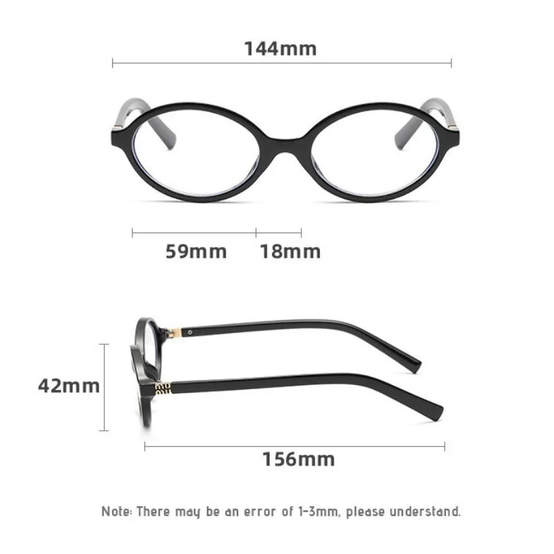 Y2K Oval Anti Blue Light Blocking Glasses Women\'s Clear Anti Radiation Filter Glasses Anti Radiation Eyeglass