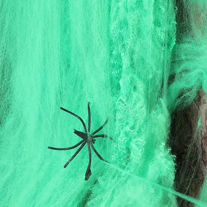 Halloween Decorations Artificial Spider Web Super Stretch Cobwebs with Fake Spiders Scary Party Scene Decor Horror House Props