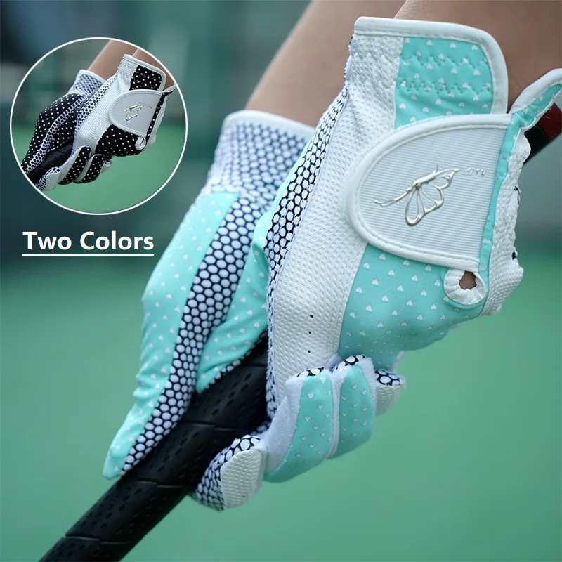 

Golfist 1 Pair Women Golf Gloves Fit Sport Grip Durable Gloves Anti-skid Breathable Sports Mittens Left and Right Hand Golf Aids