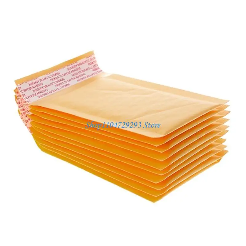 10 Pcs Kraft Bubble Mailers Yellow Padded Mailing Bags Paper Shipping Envelopes - Detail 1