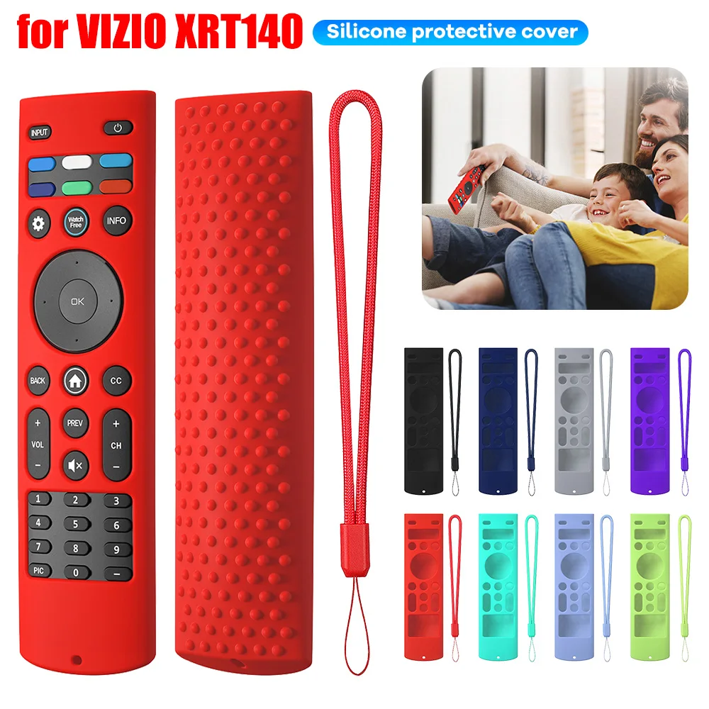 Silicone Remote Cover with Lanyard TV Remote Protective Sleeve Protective Sleeve Skin for VIZIO XRT140 Smart TV Remote Control