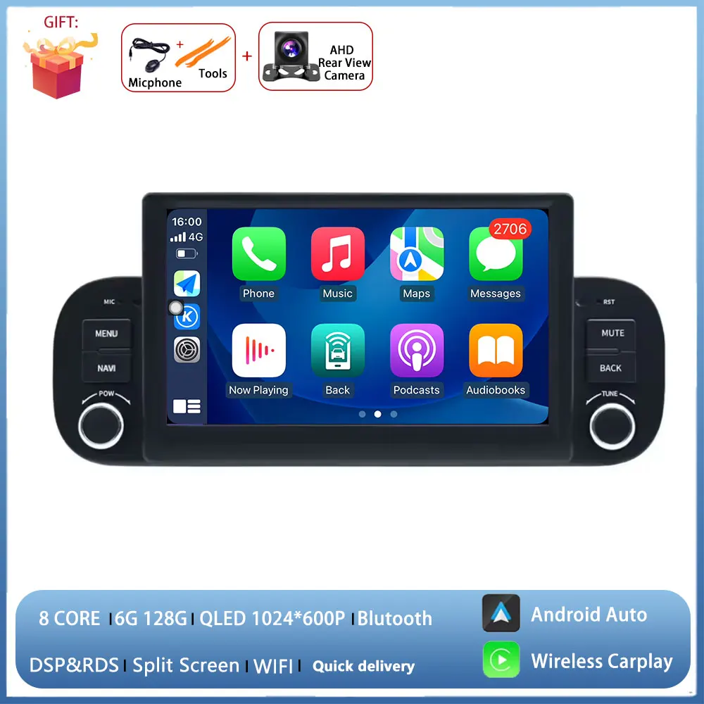 7 ''Voor FIAT Panda 2013 - 2020 Android Auto Radio multimedia Speler GPS Navigatie Draadloze Carplay Intelligente Systemen - afbeelding 1