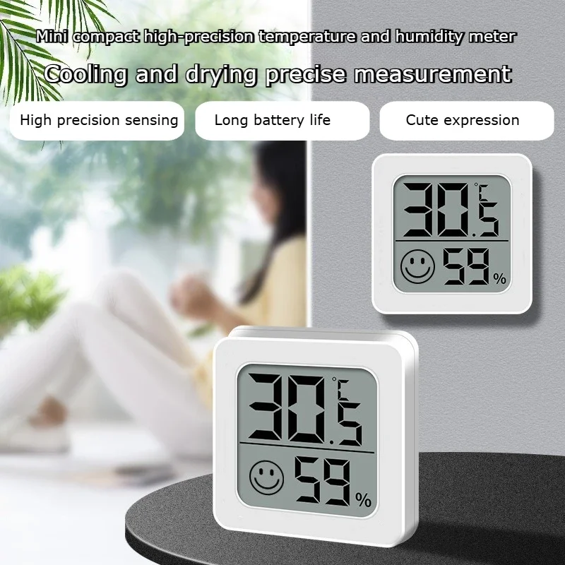Digital Thermometer Hygrometer with Clear LCD Screen - Indoor Temperature & Humidity Monitor for Bedroom, Bathroom