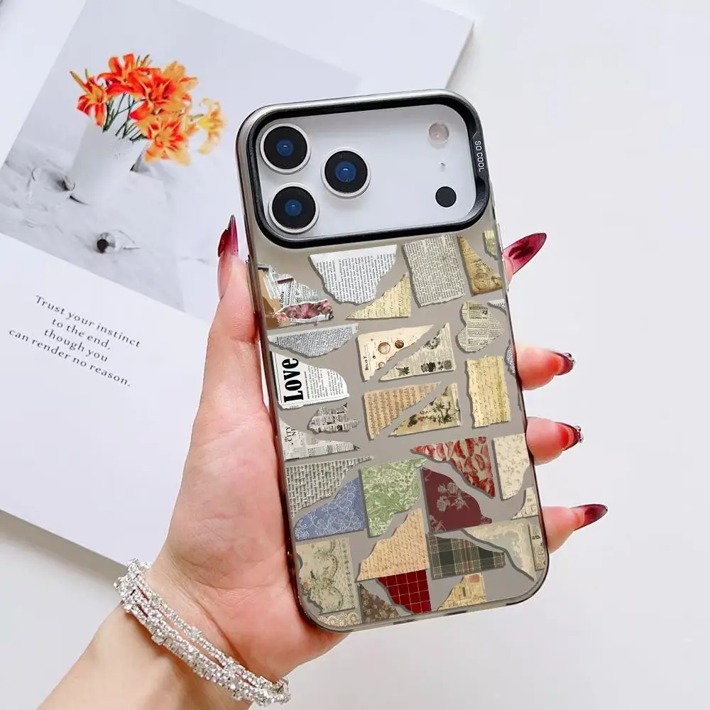 Etui na telefon iPhone 17 16 15 14 13 12 11 Pro Max Air Matte Laser Aurora Odporne na wstrząsy Funda art Shredded tatter INS