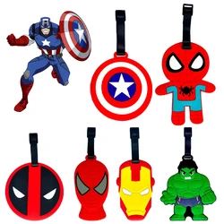 Cute Spider-Man Deadpool Travel Accessories Luggage Tag Cartoon Suitcase ID Addres Holder Baggage Boarding Tag Portable Label