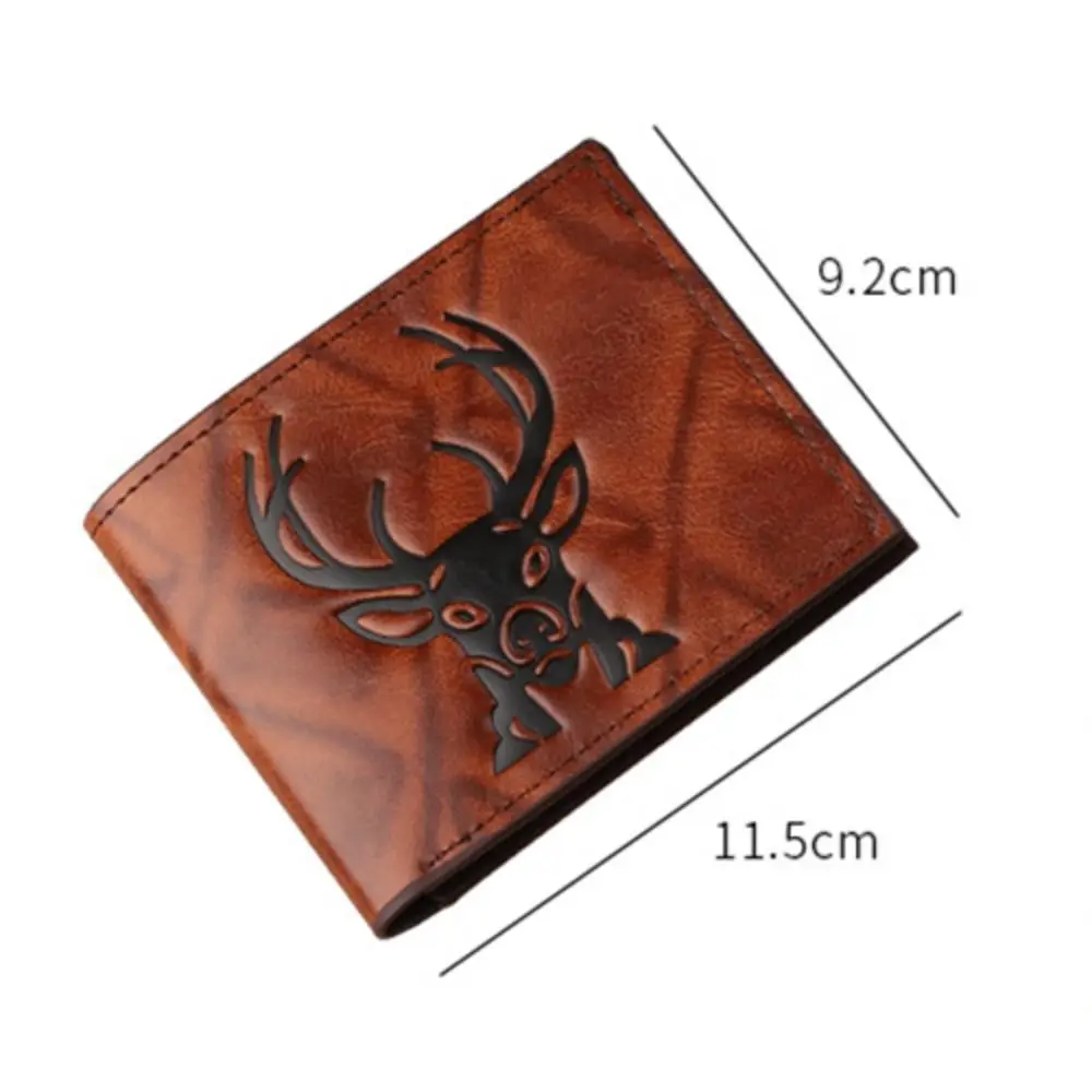 Новый мужской кошелек из искусственной кожи в стиле ретро, черный кофейный кошелек с 3D тисненым узором, ультратонкий двойной складной кошелек с несколькими карманами для мужчин и женщин