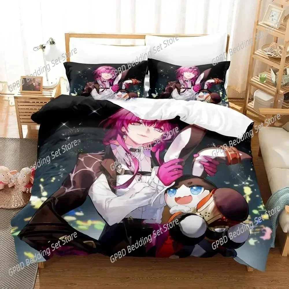 Luxury  New Anime Honkai Star Rail Comfortable Duvet Quilt Cover Pillowcase Bedding Set Children Bedroom Decoration Home Textile
