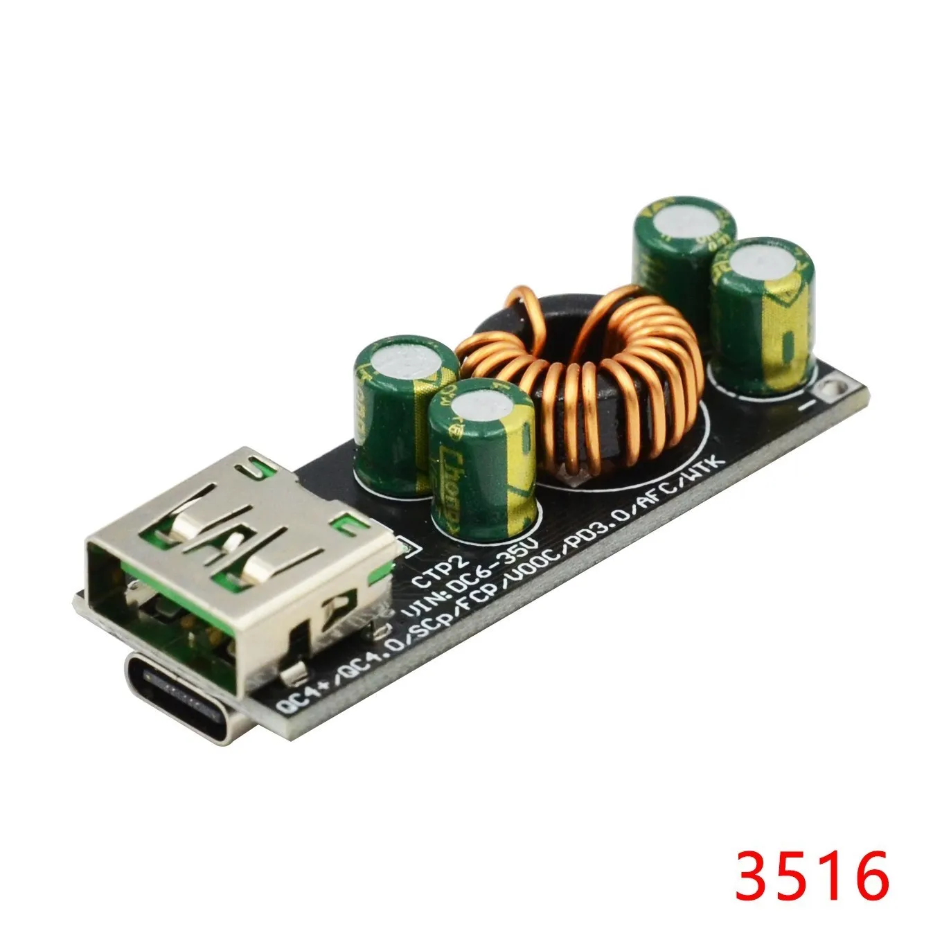 QC3.0 QC4.0 USB Type-C Mobile Phone Quick Charge Adapter 6 -35V Step Down Buck Boost Module for Huawei SCP/FCP Apple PD Qualcomm