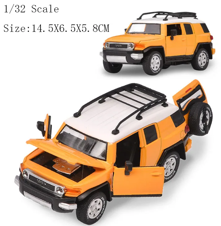 Coche de juguete modelo TOYOTA FJ Cruiser, vehículo de Metal de alta simulación 1:32, SUV de aleación fundido a presión, juguetes para niños, regalos, Envío Gratis