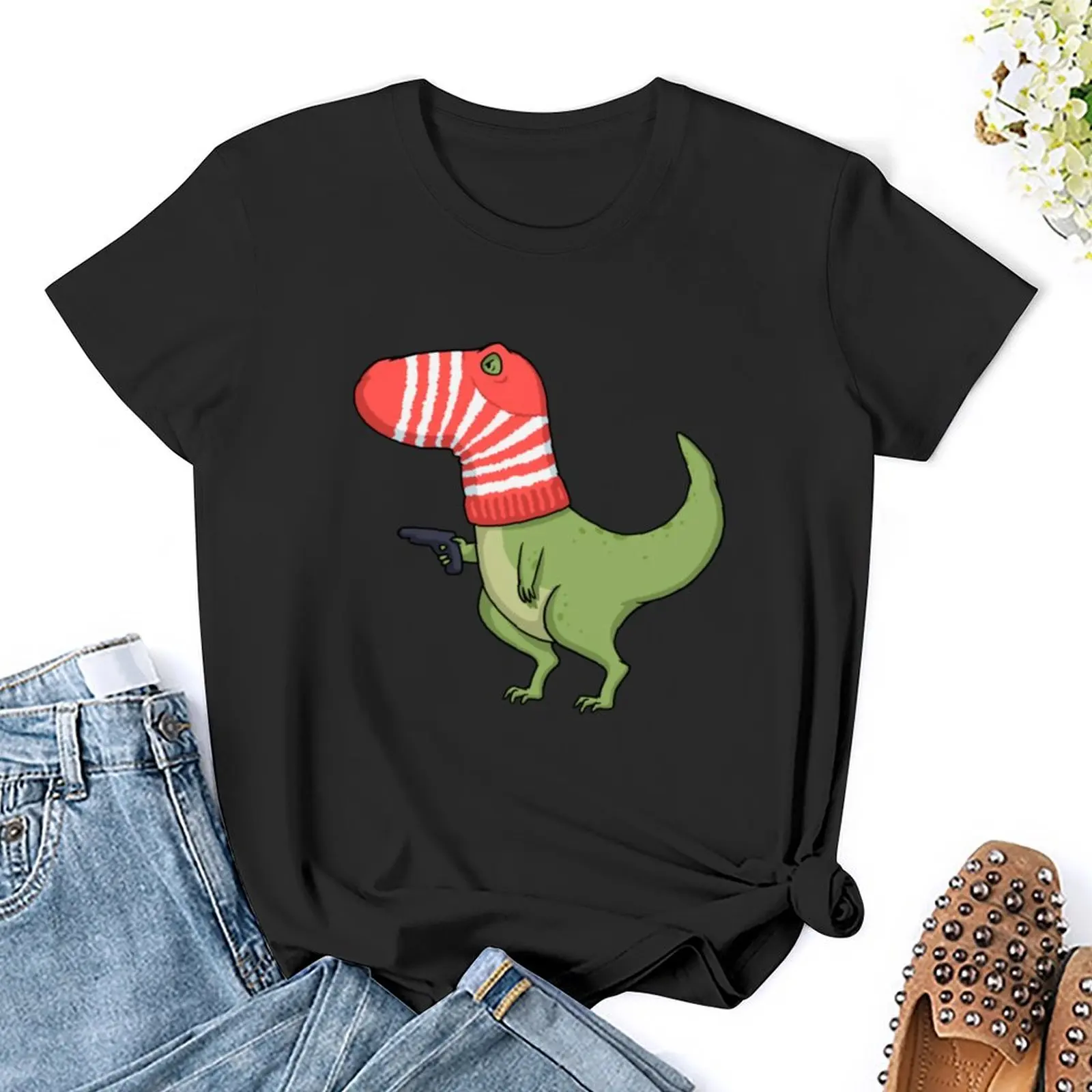 Dangerous Dinosaur Funny Dinosaur Design T-Shirt Aesthetic clothing funny tees t shirts for Women graphic