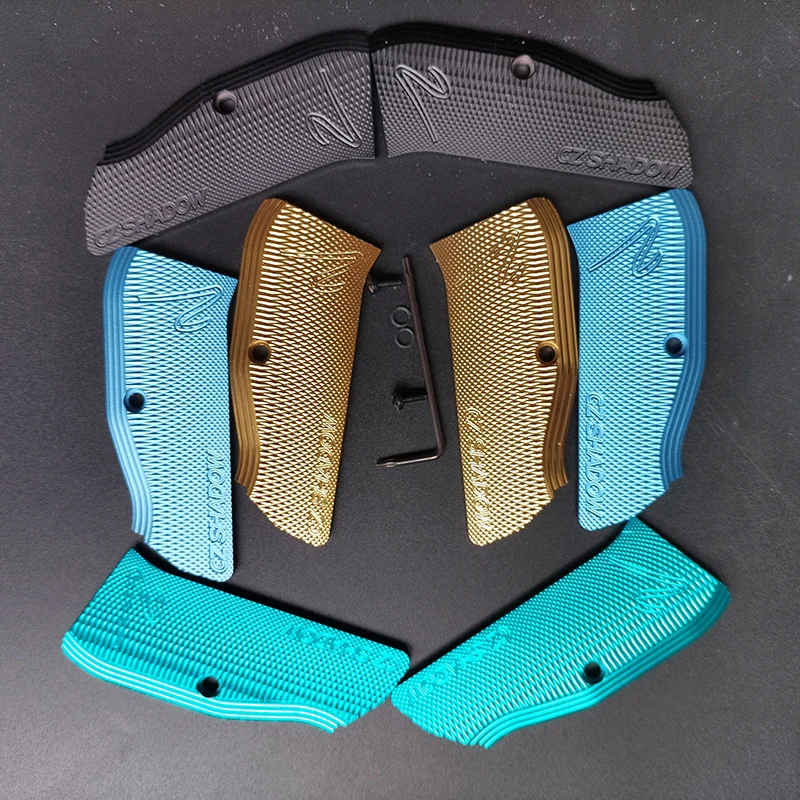 Poignées en aluminium usiné CNC CZ Shadow 2 poignées en aluminium pour CZ75 CZ 75 pleine taille, série SP-01, Shadow 2, 75B BD avec vis