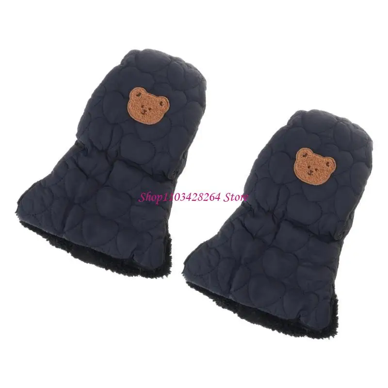 Windproof Children's Stroller Handmuffs Cartoon Bear Baby Stroller Warm Gloves