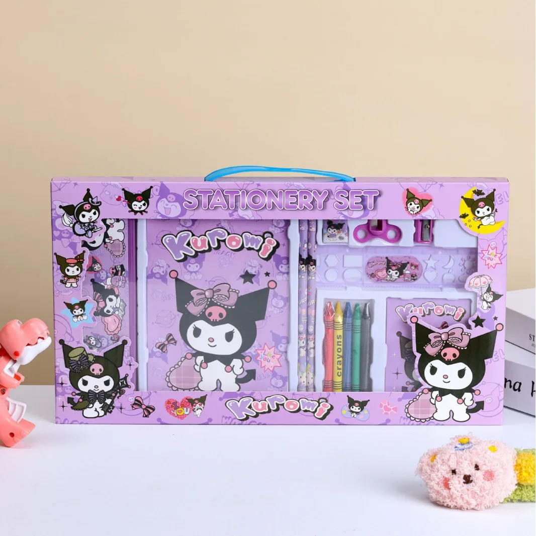 6-piece stationery set Kuromi Kitty Pen Handheld Stationery Set Back To School Gift Box For Elementary School Kids Learning Supp