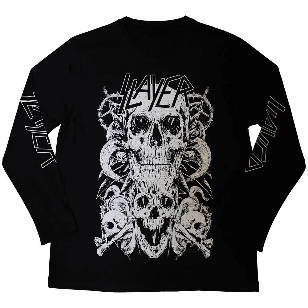 Rock band SLAYER Mot ö rhead Rob Zombie retro skull 3D printed men's and women's T-shirt shirt street Harajuku long sleeved top