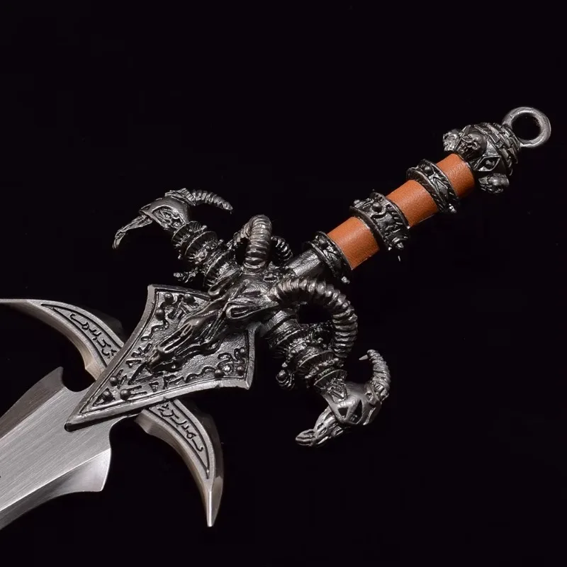 Small Metal Frostmourne Katana Anime World of Warcraft Lich King Sword Steel Ninja Knife Real Size Japanese Katana Sabre Kid Toy