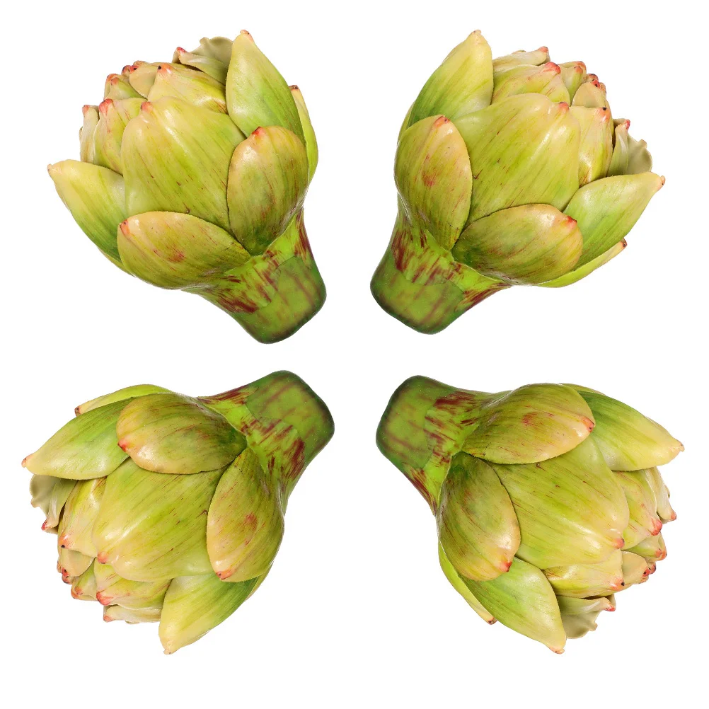

4 Pcs Fake Vegetable Decoration Artichoke Artificial Faux Prop Simulated Artichokes