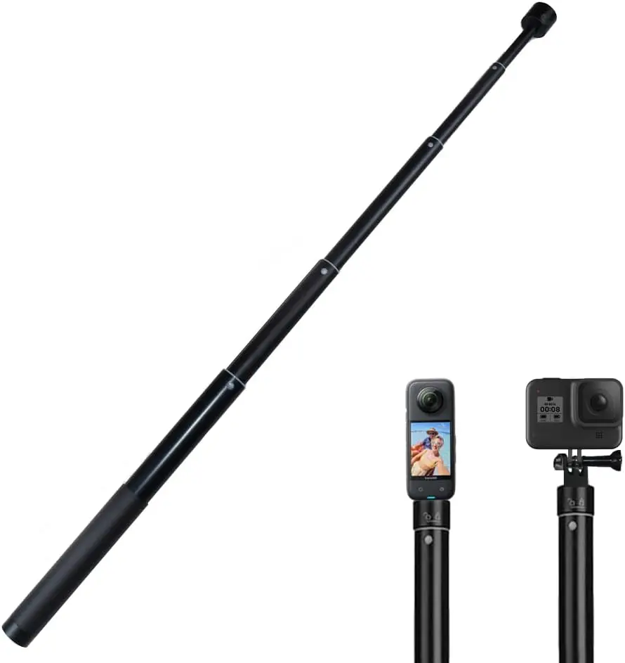 Sports camera selfie stick. 1/4 inch screw port, universally