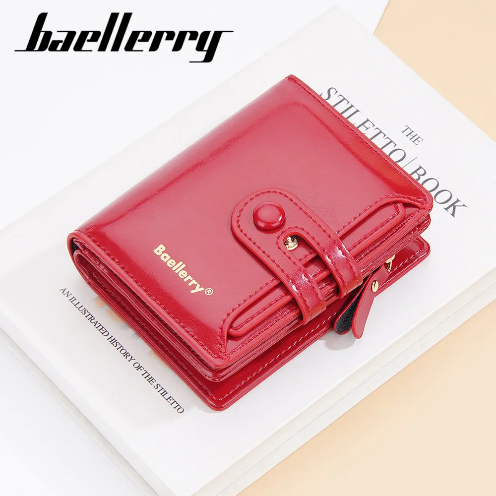 Baellerry Women Wallet Female Leather Small Purse with Zipper Coin Pocket Short Card Holder Wallet Thick White Wallets for Women