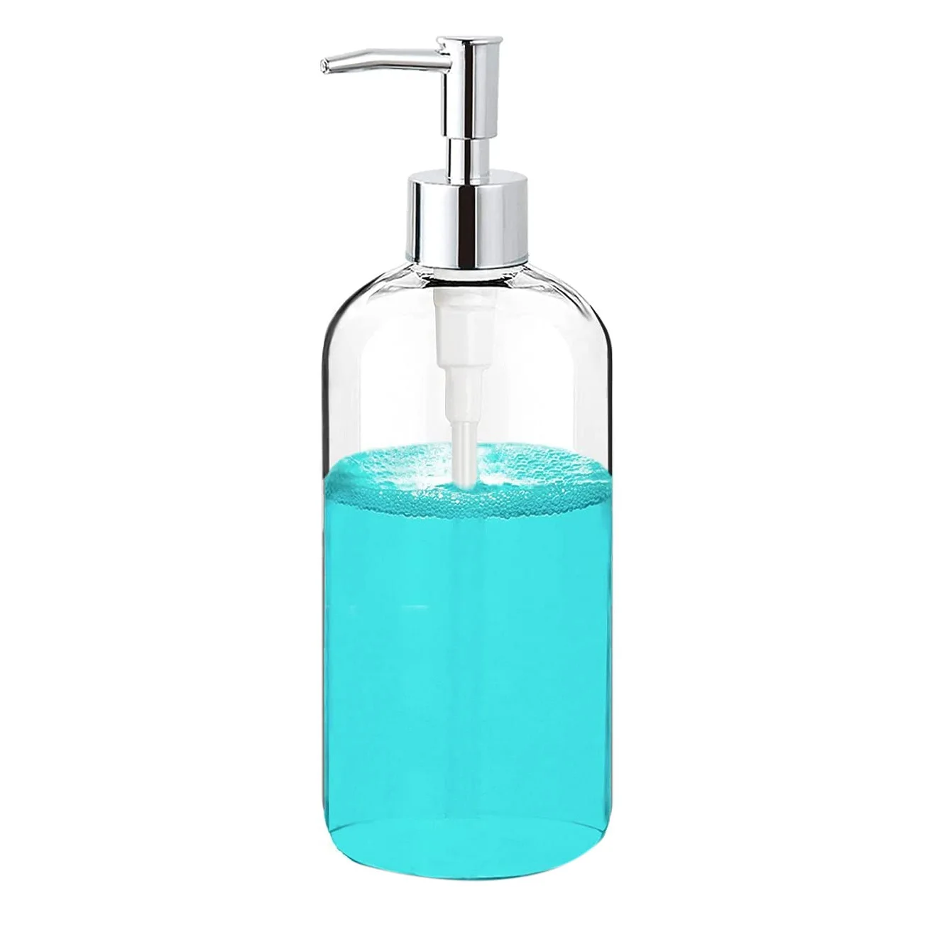 Soap Dispenser Clear Glass Soap Dispenser with Pump 16 Oz Refillable Liquid Hand Soap Dispenser for Bathroom Kitchen