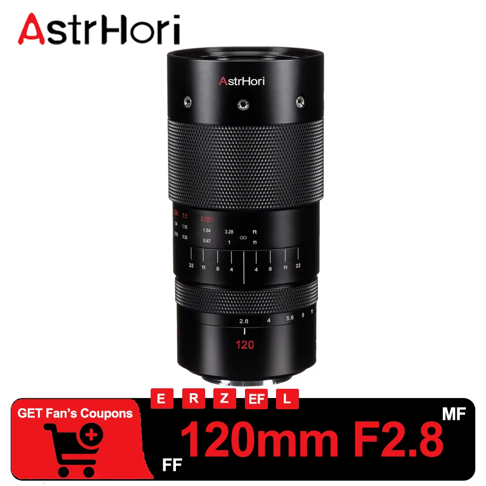 

AstrHori 120mm F2.8 2X Macro Lens Large Aperture MF Telephoto Lens compatible with Sony A6400 Nikon Z50 Canon R50