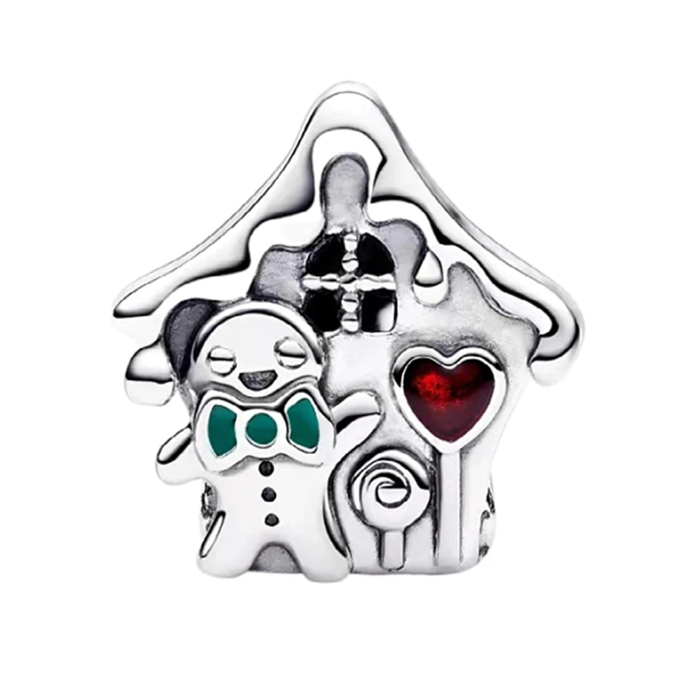 New 925 Silver Christmas Gift Apple Snowman Deer Pendants Charms Beads Fit Original Bracelet DIY Jewelry For Women
