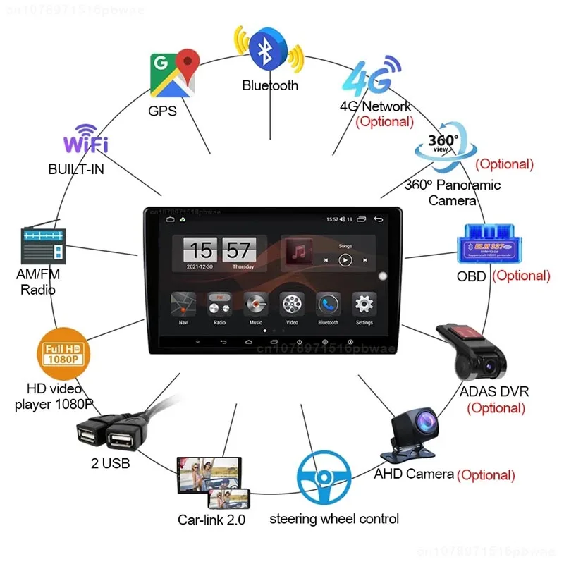 Android 14 Car Radio For Jeep Grand Cherokee WK2 2014 - 2022 Navi GPS Multimedia Video Player Auto Carplay 4G LTE 5G WIFI QLED