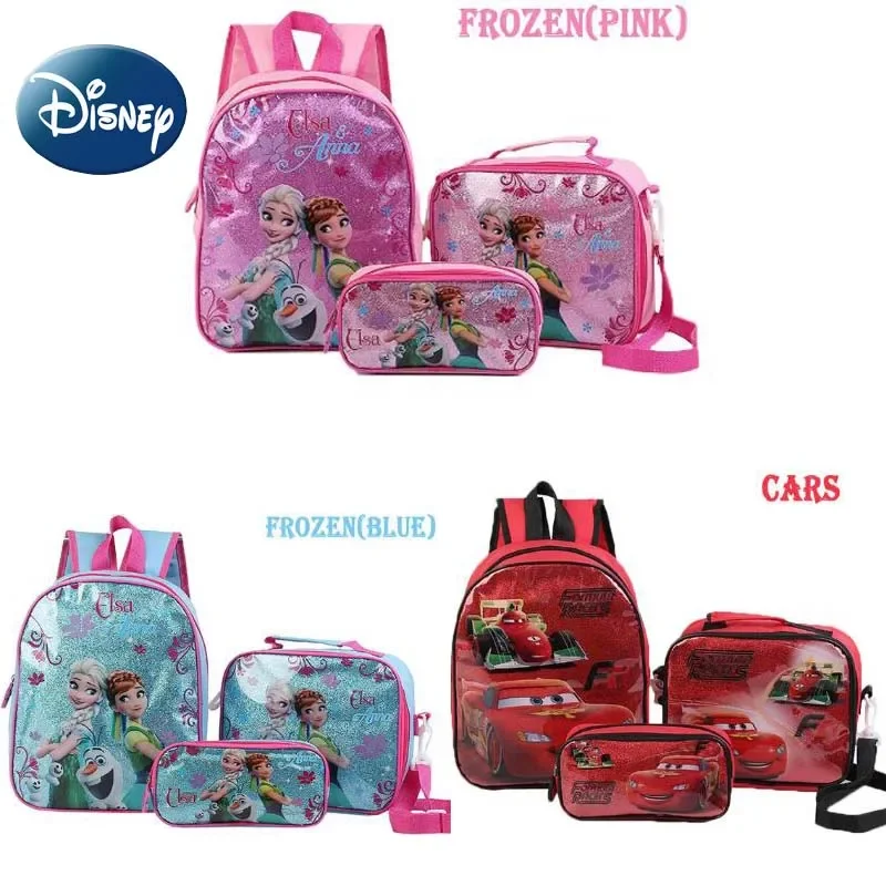 Disney dos desenhos animados princesa elsa mochila bonito grande capacidade conjunto de 3 peças das crianças meninas menino mochila infantil