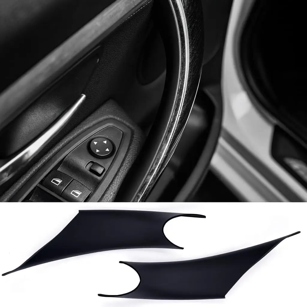 Carbon Interior Bundle For BMW 3 4 Series Gear Shift Trim & Black Door Handle Sticky Fix Cover For BMW F30 F31 F32 F33 F34 F36