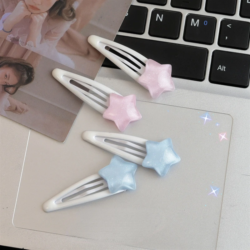 Star Girl Hair Clip Cute and Sweet Accessories Resin Material Side Broken Hair Strip Hairpin Hairbows for Girls Hair Accessoires