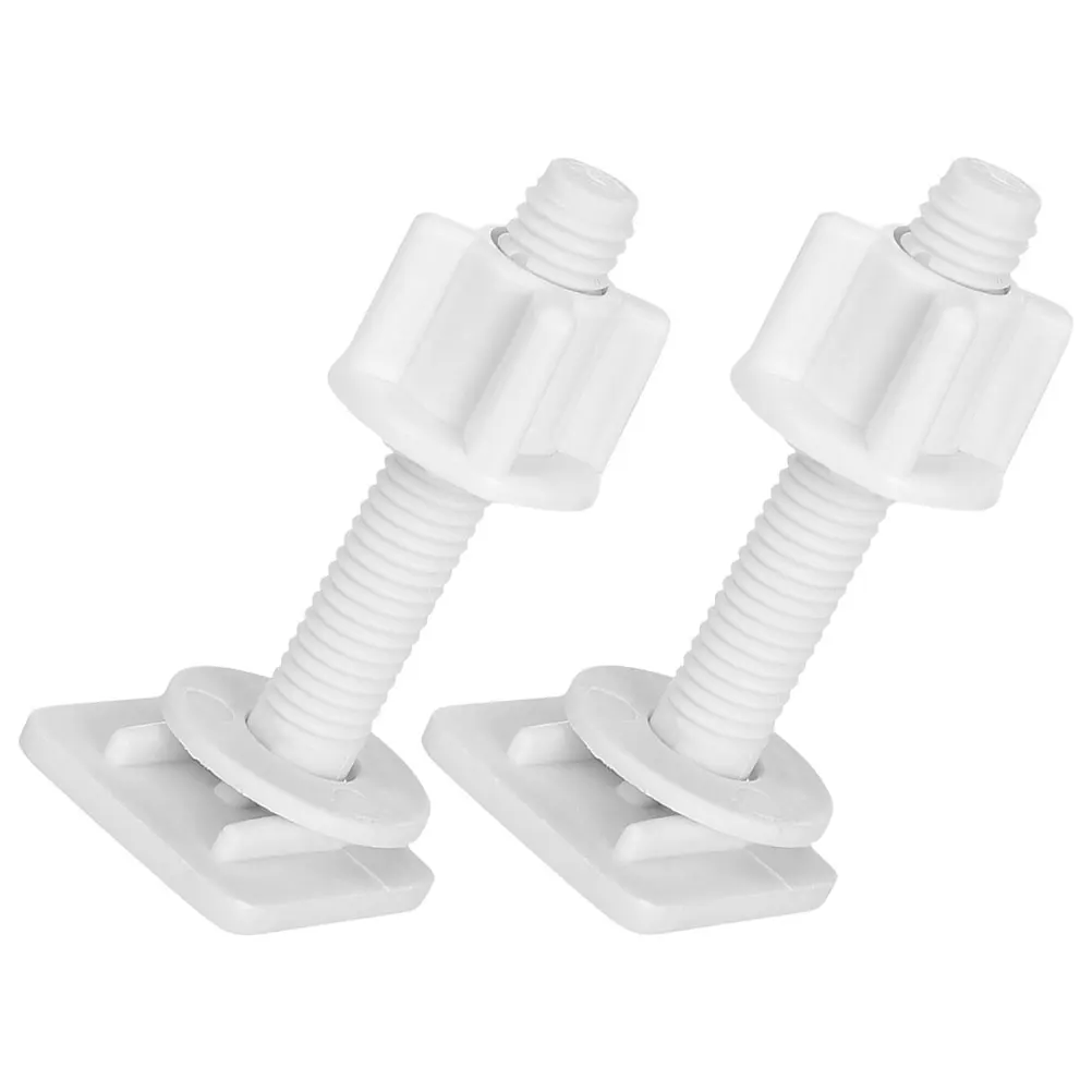 

2 Pcs Toilet Cover Screw Universal Hinge Bolts Fasten White Abs Plastic Seat Screws