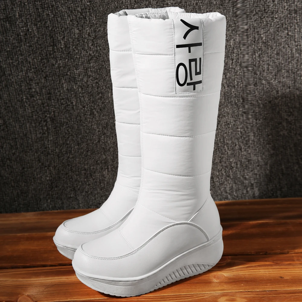 New Fashion Women Winter Mid-Calf Boots Waterproof Snow Boots For Woman Designer Ladies Platform Shoes Big Size Black White Red