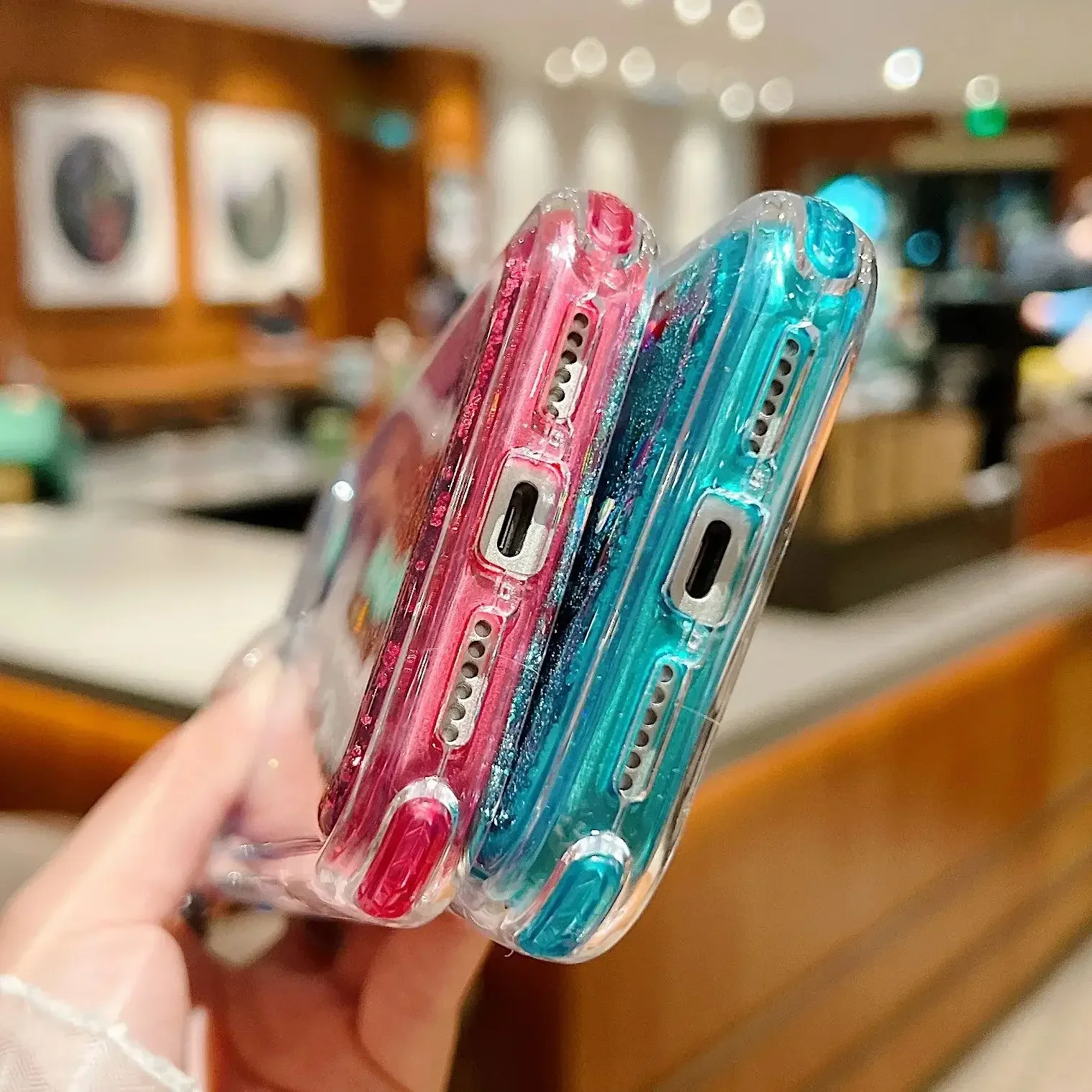 SHS1 Luxury Clear Quicksand Glitter Sequin Phone Case For iPhone 17 Air 16 15 14 13 12  Gradient Cover