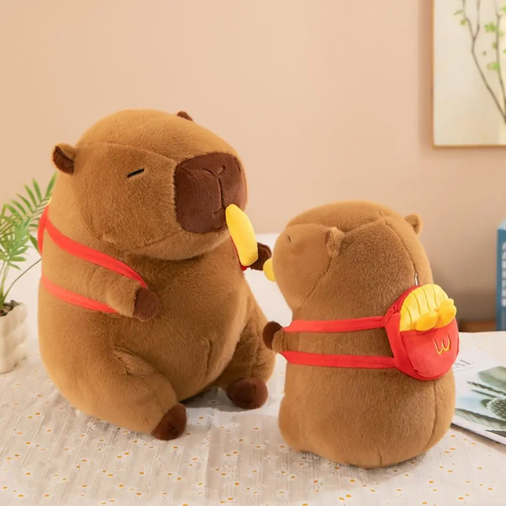 Simulation de frites Capybara en peluche, jouet moelleux, beurre grillé, extensible, mignon, anime, 30cm