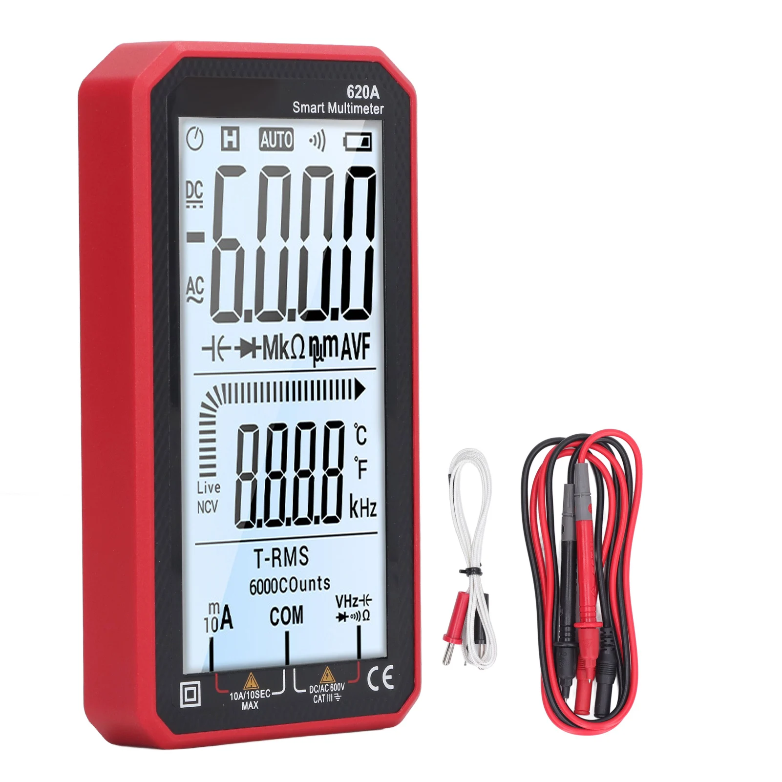 Portable Smart Digital Multimeter 6000 Counts Auto Ranging NCV Voltage Tester Current Resistance Meter Tool AC DC Voltage Meter