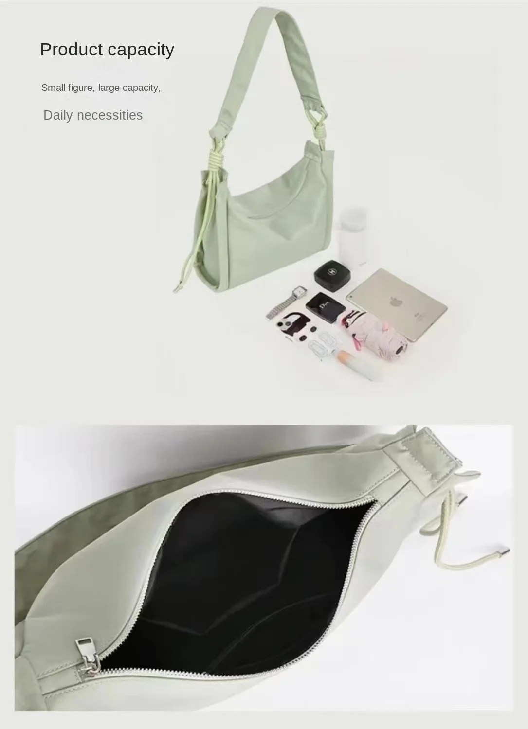 Bolso de mano de gran capacidad, bandolera de hombro impermeable, diseño de nicho coreano, novedad de verano, 2024