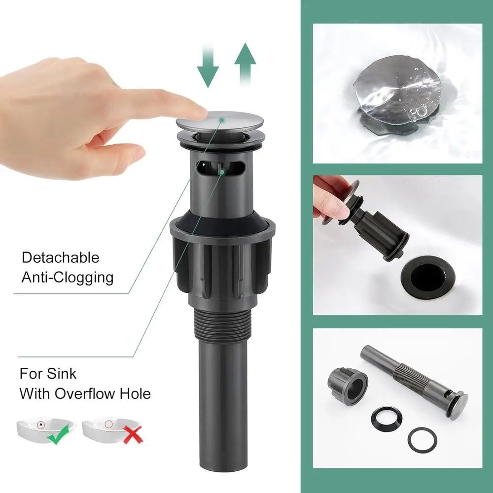 8 صنبور حمام من الفولاذ المقاوم للصدأ بمقبضين على نطاق واسع و3 فتحات و4 مركزية #5