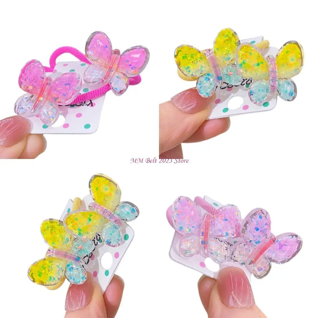 

49ME 1 пара веревка для волос с бабочкой, милая повязка для волос, детский держатель для хвоста, аксессуары для плетения