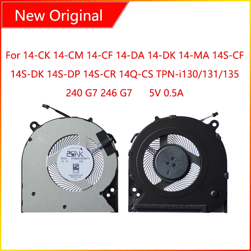 New Original Laptop CPU Cooling Fan For HP 14-CK 14-CM 14-CF 14-DA 14-DK 14-MA 14S-CF 14S-DK/DP 14S-CR/CS TPN-i130 240 246 G7