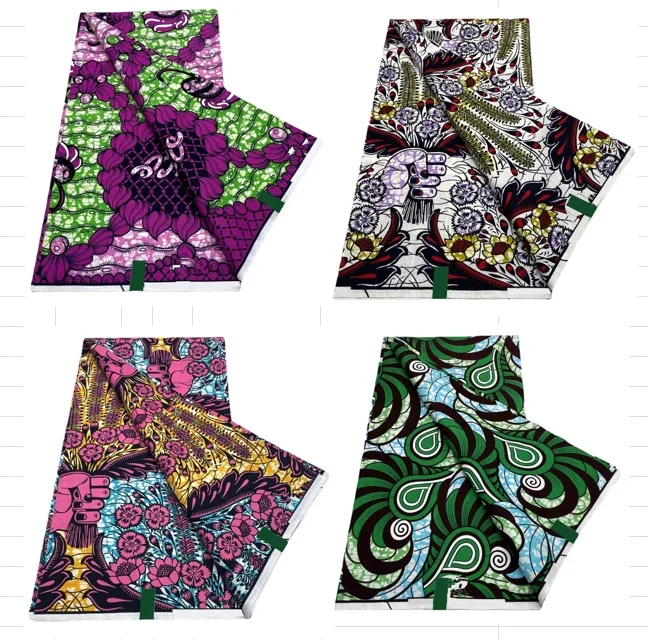 Lastest African Golden Wax Fabrics Cotton Prints Nigerian Rapper Batik Ankara Nice New Coming Veritable Material