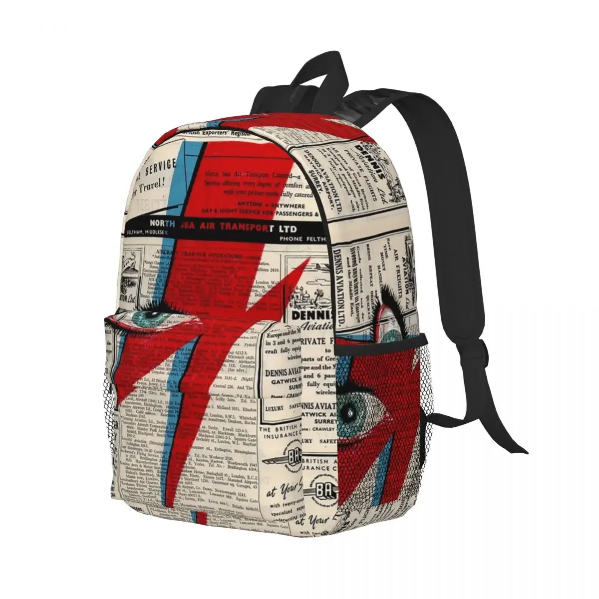 

D-David-S B-Bowie-S Eyes Lightning Ziggy Stardust Backpack Student Boy Girl BookBag School Bag Laptop Shoulder Bag for Men Women