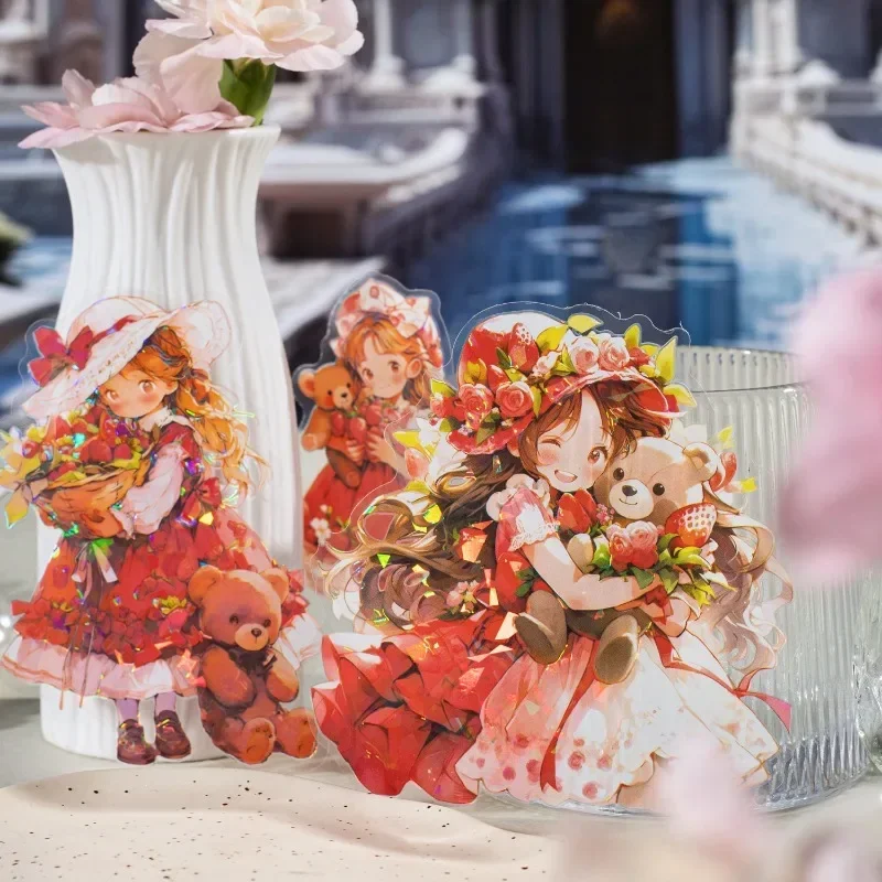 

5Pieces Decor Sticker Sweet Princess Shell Light Handbook Supplies Material Decoration Little Bear Prince Scrapbook 162*105mm