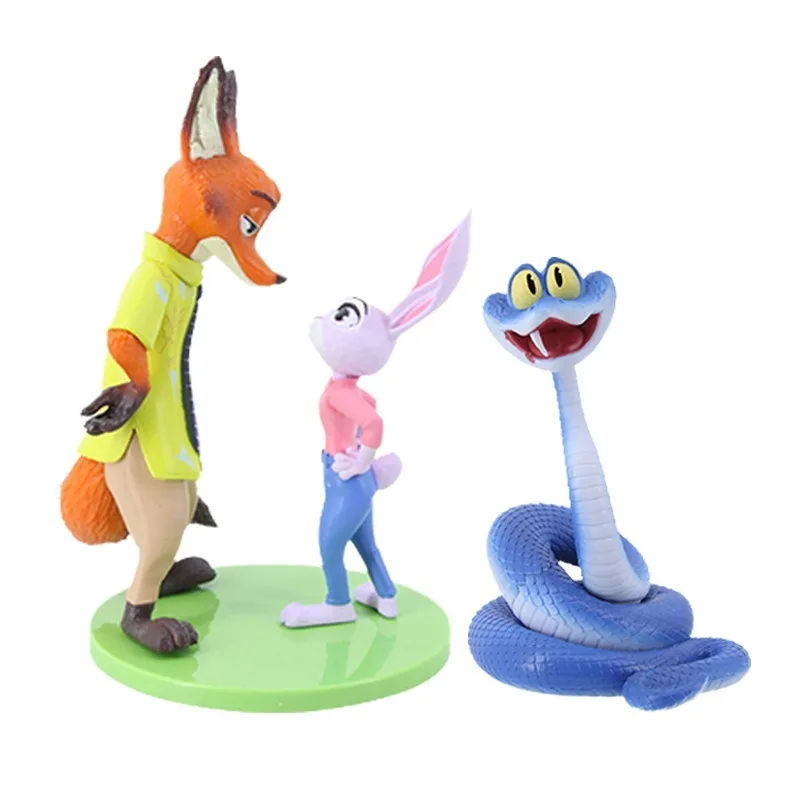 ของตกแต่งรถและโต๊ะทำงาน ดิสนีย์ ซูโทเปีย 2 งานแฮนด์เมด นิค จูดี้ ตำรวจ ฟ็อกซ์ แรบบิท งู แกรี่ ชุด 3 ชิ้น ของขวัญ