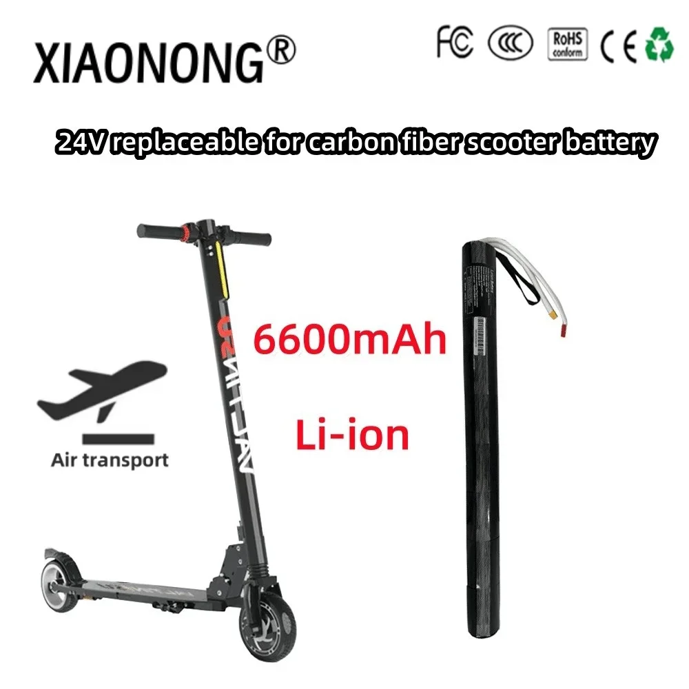 

New 24V 6600mAh High-Quality 18650 Lithium Battery Pack with BMS for Carbon Fiber Scooter