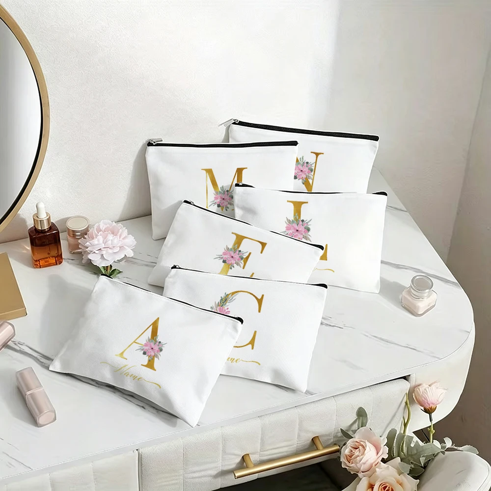 Personalized Customized Bag Women's Cosmetic Bags Teacher Bridesmaid Gifts Travel Toiletry Kit Square Small Pouch Coin Purses