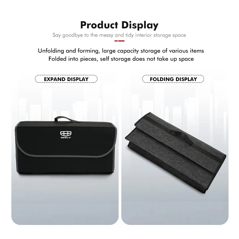 Car Trunk Storage Box Large Capacity Auto Multiuse Tools Bag For Geely Atlas pro Tugella Emgrand ec7 Coolray Geometry c gc9