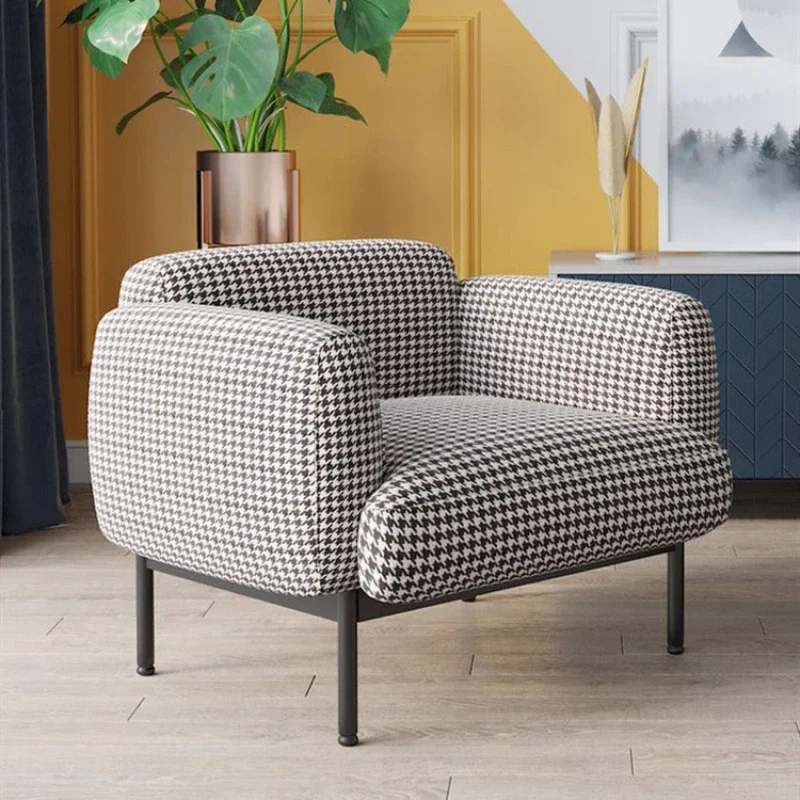 American simple living room single sofa chair thousand bird grid chair clothing store creativity
