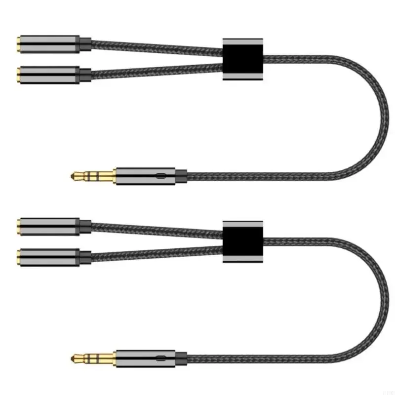 2pcs Compactly 3.5mm Audios Cable Headphone Splitter for Travel and Daily Use F19E
