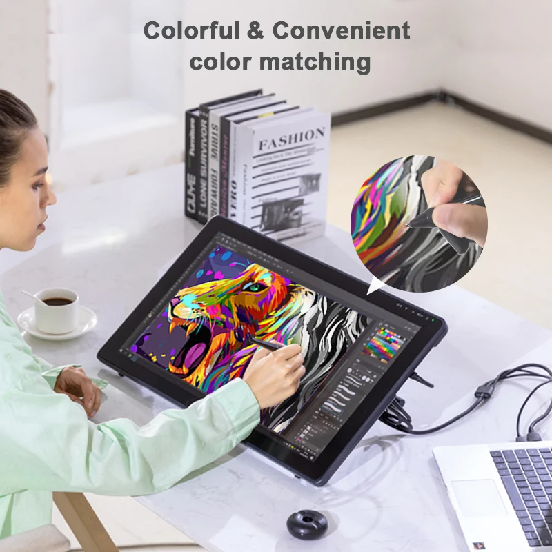 Kamvas 22 Plus 21.5inch 140% SRGB Professional Drawing Monitor Graphic Tablet with Screen for Artist Designer 4