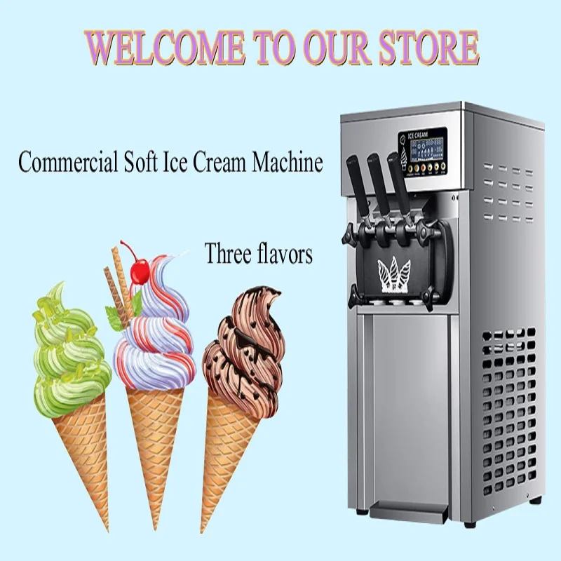 Tabletop Three Color Ice Cream Machine Commercial Ice Cream Maker Machine Automatic Sweet Cone Soft Ice Cream Machine
