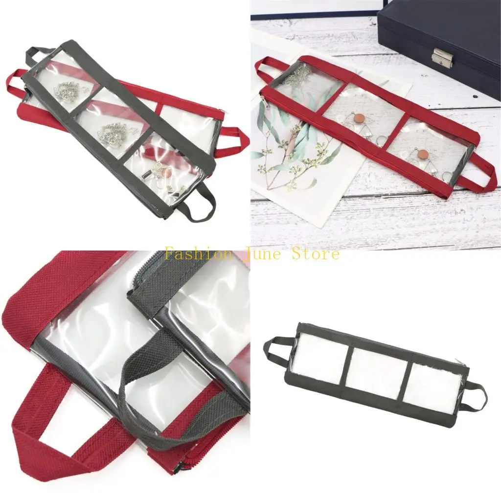 

N5KA User Friendly PU Jewelry Organizers Thick Clear Waterproof Multiple Compartments Design for Safe Storage Travel